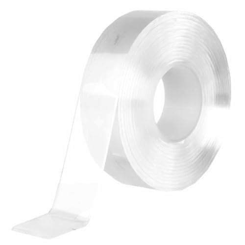 Double Sided Tape Heavy Duty,1.2 x 120,Nano Adhesive Mounting Tape for Walls,Adhesive Strips Strong Sticky Gel Grip Tape,Transparent Poster Tape Wall Tape for Picture Carpet Decoration