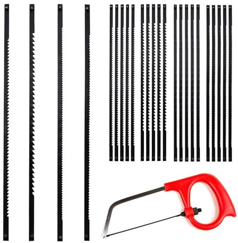 Lot de 24 lames de scie à chantourner - Avec tige - Scie à chantourner - 10t/15t/18t/24t - 132 mm - Convient pour bois, métal, plastique, scie à tronçonner