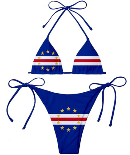 Cape Verde Country Flag Women Micro Sexy Bikini Bra Set Summer Beachwear Sexy Beach Two Pieces Bathing Suits