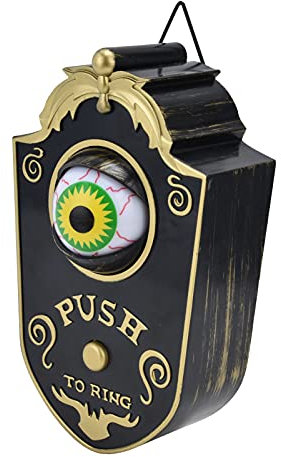 ZJchao Ljus Upp Dörrklocka, Animerad ögonglobe Haunted House Door Bell Eyes for House Doors Single Eyeball Lysande Hängande Dörrklockor för Dörr för Halloween Party Prop -dekorationer