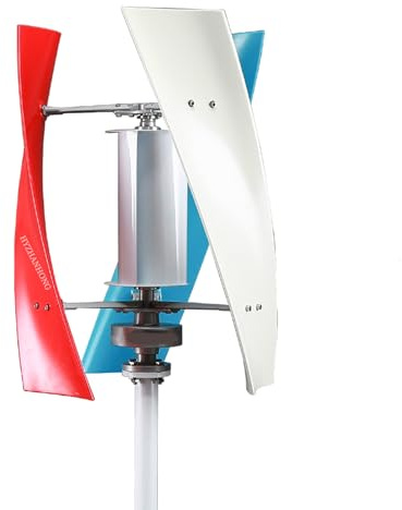 HYZHANHONG 24V, Aerogenerador Vertical de 220 V, 8000 W, 12 V, 24 V, 48 V, trifásico, con 3 aspas, silencioso, portátil, para proyectos domésticos o de alumbrado público.