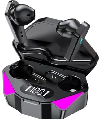 Auricolari Senza Fili - Cuffie Bluêtooth In-Ear per Gamîng, Cuffiette con Display a LED | Schermo Batteria Intelligente per E-sports, Bassa Latenza, Lunga Durata Batteria, Modalità Luce,Telefono Sport