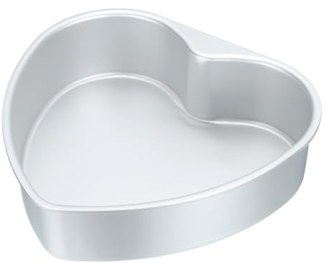 QUARKZMAN Stampo Per Torta A Cuore Antiaderente 25cmx23.5cm Lega Di Alluminio Stampo Per Dolci A Forma Di Cuore - Per Torte Da Matrimonio Compleanno Natale Colore Argento