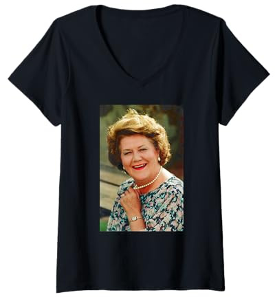 Womens Keeping Up Appearances Patricia Routledge Hyacinth Bucket V-Neck T-Shirt