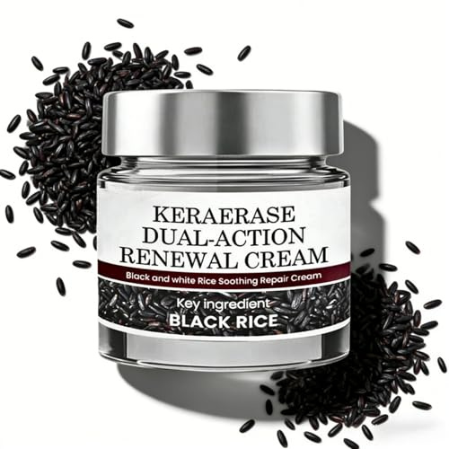 KeraErase Dual-Action Erneuerungscreme Schwarzer Reis - Dual-Action Renewal Cream - Black Rice Cream - Gesichtscreme, Glatte raue Haut & Regeneration, Feuchtigkeitsspendend, für Alle Hauttypen