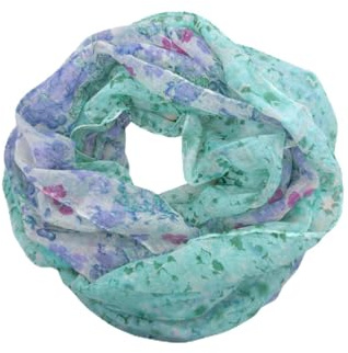 Generisch Damen Loop Schal mit Blumenmuster – Leichter Schlauchschal, Weicher Sommer Rundschal für Frühling & Herbst