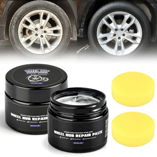 2Pcs Car Wheel Scratch Repair Polish, 100g Alloy Wheel Repair Kit with Sponge, Scratch Remover Kit for Cars, Car Scratch Repair Polish for Vehicles, High-Gloss Alloy Wheel Cleaner