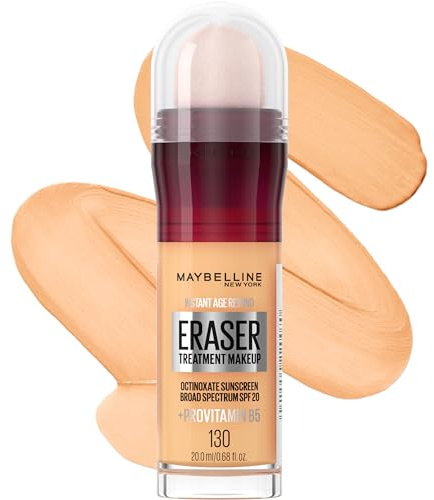 Maybelline Instant Age Rewind Eraser Foundation with SPF 20 and Moisturizing ProVitamin B5, 130, 1 Count (Packaging May Vary)