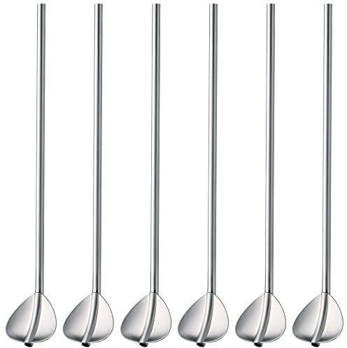 WMF Cocktaillöffel Set 6-teilig, Strohhalm Löffel 20 cm, Löffel mit Strohhalm, Cromargan Edelstahl poliert, spülmaschinengeeignet