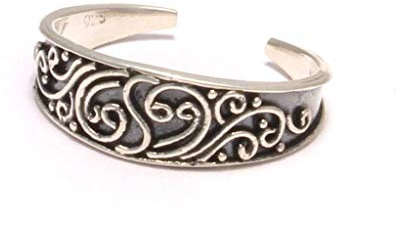 loveyourdiamonds verschnörkelter Zehenring aus 925 Sterling Silber für den kleinen Zeh