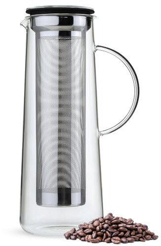 Zassenhaus Aroma Brew 000045017 - Caffettiera 8 tazze, in vetro, colore: Nero