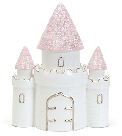 Child to Cherish Ceramic Dream Big Princess Castle Piggy Bank for Girls, Pink