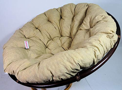 Rattani - Polster, Kissen, Auflage, Ersatzpolster für Rattan Papasansessel, Stoff Nuevo Loneta, D 130 cm, Made in EU