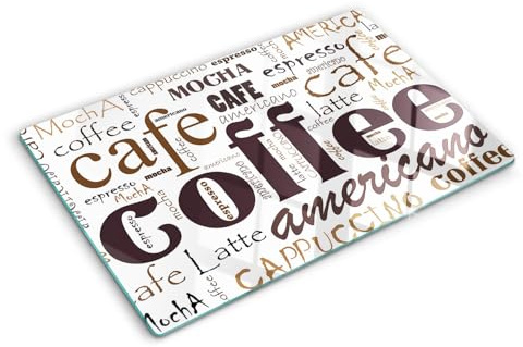 Tulup Tabla De Cortar Cocina 80x52cm - Vidrio Protector De Placa De Induccion - Café