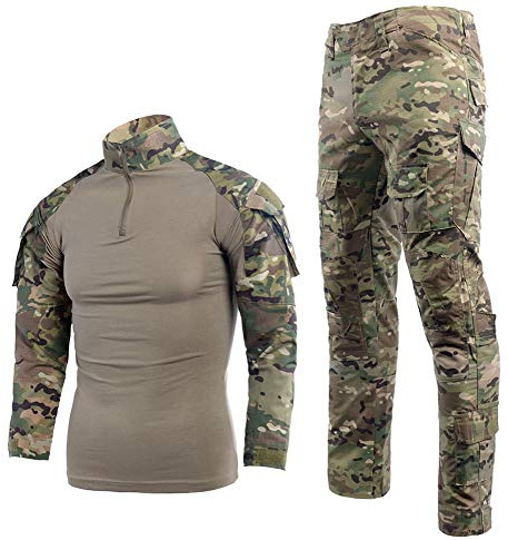 LANBAOSI Herren Paintball Anzug Kampfhemd und Hose Set BDU Militäruniform | Ripstop-Gewebe Reißfest, Atmungsaktiv für Lange Einsätze, Mehrere Taschen für Ausrüstung