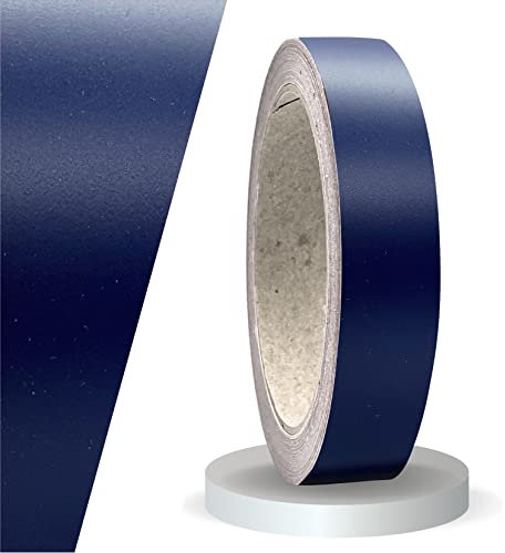 siviwonder Zierstreifen selbstklebend Folie Stahlblau Marine Blau Matt matt 20 mm x 10 m Rolle Dekorband Auto Motorrad Boot Fahrrad Wohnwagen Pinstripe Klebeband für Konturmarkierung Linien Dekoration