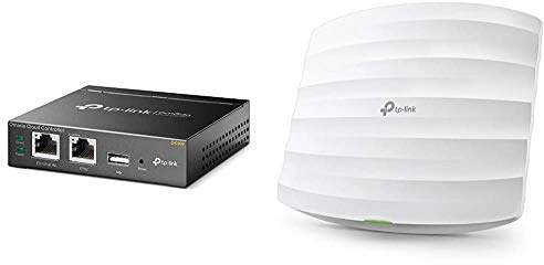 TP-Link OC200 Omada Hybrid PoE Cloud Controller für EAP Serie, USB Port für automatisches Backup, grau metallic & EAP115 N300 WLAN Access Point (300Mbit/s 2,4GHz, Cloud Management) weiß