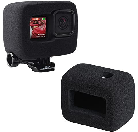 HSU 2 pièces Windslayer Coque de Protection en Mousse pour GoPro Hero 12/11/10/9 Réduit Le Bruit du Vent pour Un Enregistrement Audio Optimal