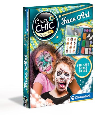 Clementoni - 18605 - Crazy Chic - Face Painting - face paint kit for kids - face and body painting, children makeup sets for girls, make up for girls age 6