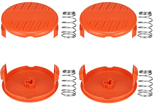 THTEN RC-100-P AF-100 Trimmer Line Cap Spring RC100P,385022-03 Compatible with Black and Decker Weed Eater Cover,Weed Wacker Caps Grass Trimmer Parts for AFS Trimmer (4 Cap, 4 Spring)