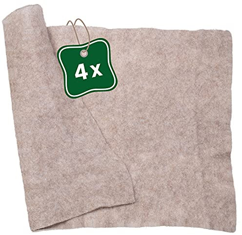 Gardigo® Schneckenschutz Vlies - 4er Set I Natürliche Schneckenabwehr für den Garten I Frostschutz Pflanzen | 80 x 60 cm | Biologisch Abbaubar | 100% Schafschurwolle | Filzmatte aus Schafwolle