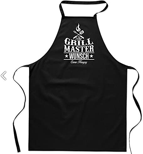 GERLINOVA Grillschürze mit eigenem Wunschnamen bedrucken lassen I Grillmaster [Wunschname] Come Hungry. Mit Amazon T-Shirt Designer Anpassen
