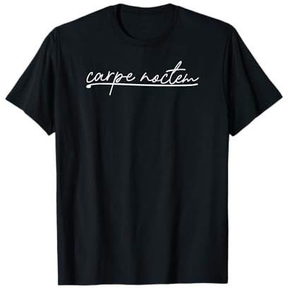 Carpe Noctem Aprovechar la noche elegantes gráficos de caligrafía Camiseta