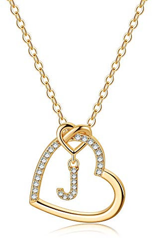 TINGN Gold Kette Damen, 14K Vergoldete Herz Halskette Buchstaben L Halskette Damen Gold Kette Personalisierte Geschenke für Mädchen Geburtstagsgeschenk Mädchen Geschenke 7 8 9 10 11 12 Jahre