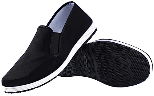 JIJIe Chinese Traditional Martial Arts Shoes Tai Chi, Qi Gong, Kung Fu, and Wing Chun Unisex UK10 EU45 Black