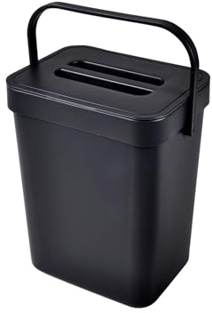 Homéa, Poubelle Compost Accrochable Repositionnable Plastique 5L 18X14Xh24 cm Anthracite