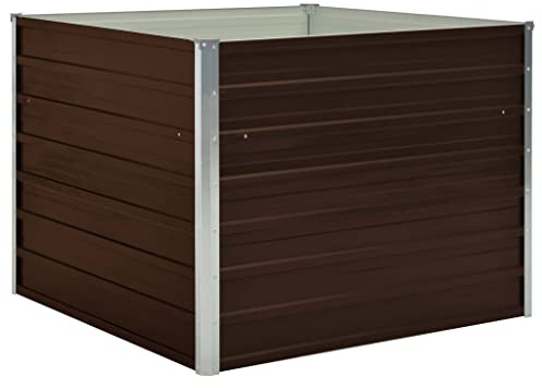 Annlera Jardinière 100x100x77 cm Marron Jardinières Pot De Fleur Exterieur Bac A Fleurs Acier Grande Taille Jardinière sur Pied Jardinière Balcon Bac De Plantation