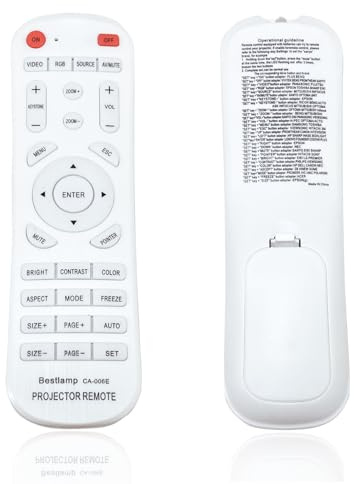 Universal Projector Remote Control for Acer BenQ Dell Eiki Epson Fujitsu Hitachi Infocus Mitsubishi NEC Optoma Toshiba Sharp Sanyo Sony Viewsonic Panasonic