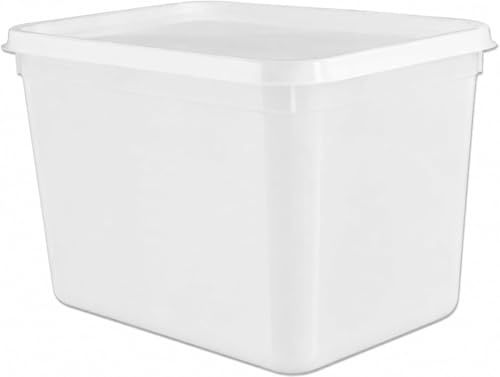 Generic CateringBase Ltd Essential Food Safe - Recipiente para helado de 4 litros con tapas/recipiente de plástico para almacenamiento de alimentos con tapas (paquete de 5)