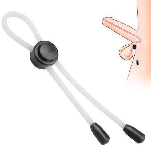 Silikon Penisring Männlicher Verstellbarer Sperrengurt Cock-Tie, Flexibles Einstellbare Ejakulationskontrolle Bequem und komfortabel Lang anhaltender Genuss mit doppeltem Ejakulationsverschluss