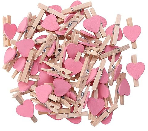 BUGUUYO 100stücke Bunte Holzklammern Herzform Dekorative Clips Für Fotos Karten Und Bastelprojekte Für Partys Und Hochzeiten