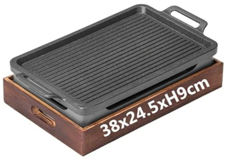 ZICANA BBQ Grill Smokeless Portable BBQ Grill Korean Japanese Barbecue Grill Charcoal BBQ Oven Alcohol Stove Household Non-Stick Korean BBQ Table Picnic (Color : 38x24xH9cm, Size : 1)