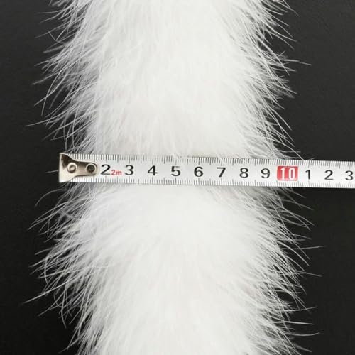 2 Meter weiße flauschige Federboa DIY Weihnachtsbaumband Hochzeitskleid Dekoration Federboa zum Basteln - 50 Gramm