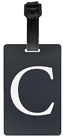 Peywala Kofferanhänger mit dem Buchstaben C, mit Gurt, Reisetaschenanhänger für Gepäck, niedliches Namensschild, Gepäckkennzeichnungsetiketten für Gepäck, Tasche, Rucksäcke, Buchstabe C