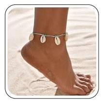 Inateannal Bracelets de Cheville en Coquillage Bracelet de Cheville en Perles Turquoise Coquillage Gland Pied Cheville Océan Plage Coquille Pied Chaîne Cheville Été Pieds Chaîne Pied Bijoux pour