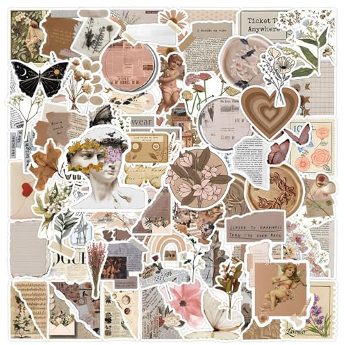 120 pegatinas para álbumes de recortes, pegatinas para portátiles, pegatinas vintage, pegatinas bohemias, pegatinas creativas y divertidas, pegatinas decorativas para tarjetas
