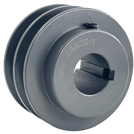 Saelno 2AK30-1 Double Groove V Belt Pulley 1 inch bore 3.05 OD,V Belt Sheaves Cast Iron for A AX 3L 4L V-Belts,2AK301 Pulley