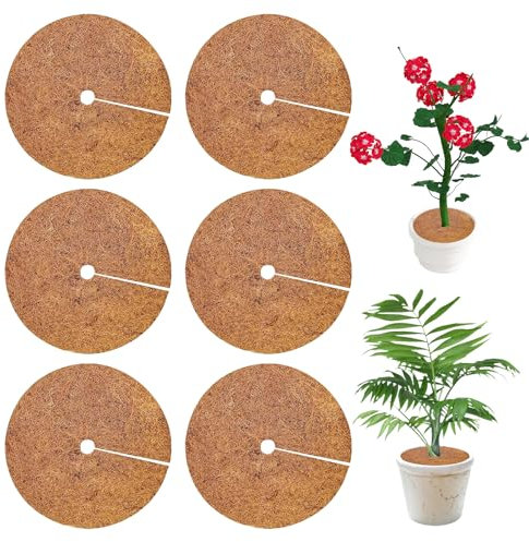 DTXYBC Kokosmatte Winterschutz, 6 Stück 30CM Kokosmatte Pflanzenschutz, Kokosfasermatte, Kokos Mulchscheibe, Kokosscheibe Für Pflanzen, Kokosmatte Frostschutz für Pflanzen,Schutz Vor Nässe, Frost