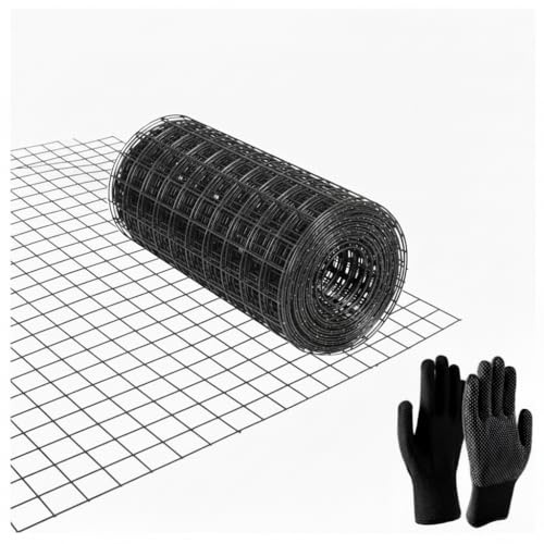 Rodent Mesh,Black Vinyl Welded Wire Fencing Rodent Proofing Wire Metal Mesh, Galvanised Roll,Welded Panels. Stop Rat, Mouse, Squirrel & Bird Access Internal (Black, 100mm x 6m)