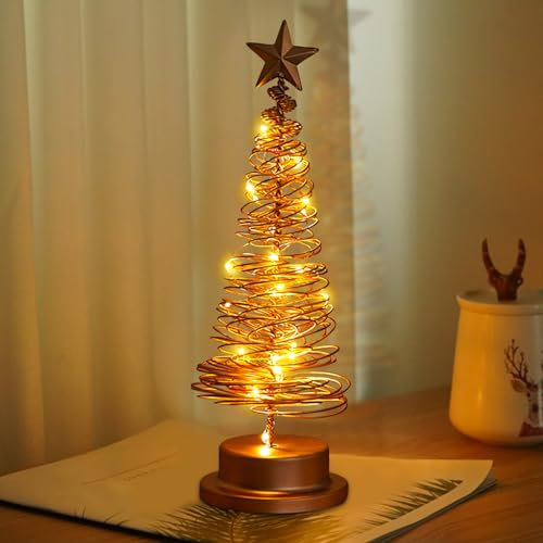 Lichterkette Weihnachtsbaum, 30 LED Lichter Weihnachtsbaum Mit Beleuchtung, Weihnachtsdeko Innen Lichterbaum Batteriebetrieben, Weihnachtsdeko Led Baum Ideal Als Tischdekoration Bücherregale (A)