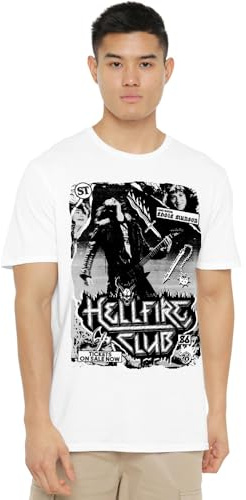 Stranger Things Hellfire Club Poster Unisex T-shirt, Vit, XXXX-Large, Vitt, 4XL