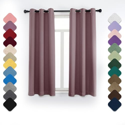 120x300cm Thermo Verdunkelungsvorhang mit Ösen Geräuschreduzierung Blickdicht Verdunkelungsvorhang für Dusche und begehbaren Kleiderschrank, ideal für Schlafzimmer, Wohnzimmer, Balkon, Rosa 3