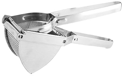 Ciieeo Manuelle Kartoffelpresse aus Edelstahl Fruchtpresse und Kartoffelstampfer mit Ergonomischen Griffen zum Pürieren von Obst und Gemüse