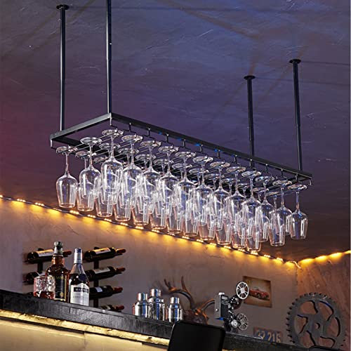 Estante de vino de estilo industrial, soporte flotante para copas de vino, estante flotante para copas de vino, moderno, almacenamiento de barra colgante boca abajo, estante de pared para el hogar