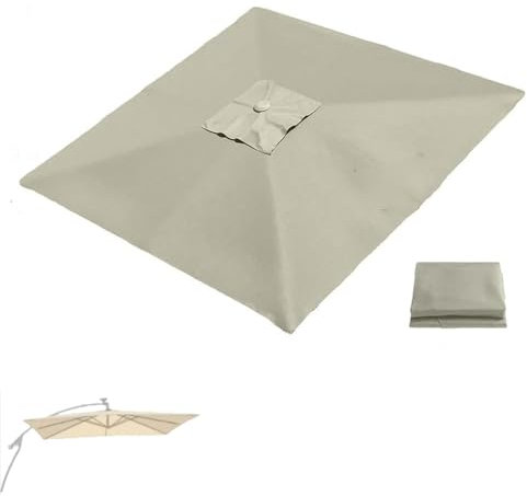 RTVGNSZSJL Auvent De Rechange pour Parasol Déporté Carré 3x3m 8 Côtes Toile De Rechange pour Parasol De Jardin Couverture De Parasol Piscine Terrasse(Taupe,2.5x2.5m/8.2x8.2ft)