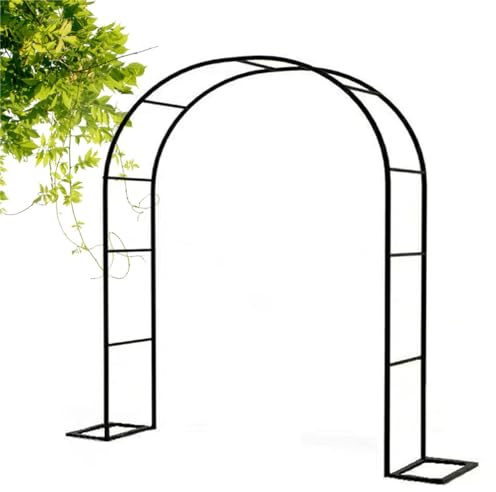 Arche de jardin en métal noir pour plantes grimpantes, arches tubulaires solides, arches décoratives de jardin, tailles : 120 x 220 cm (l x H x H), 140 x 230 cm, 180 x 220 cm, 240 x 220 x 40 cm